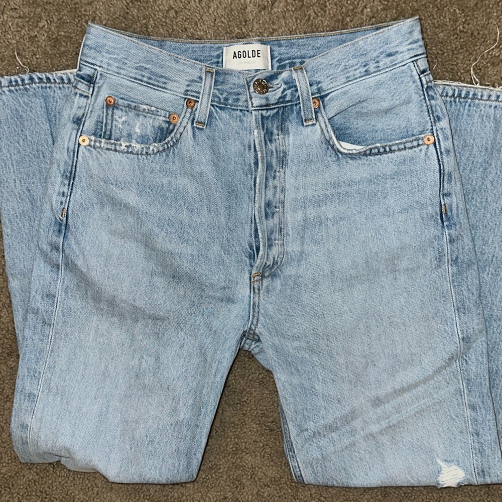 High Waisted Ankle Straight Jeans